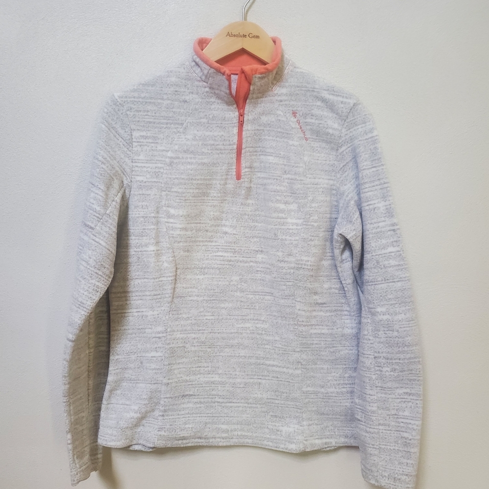 Decathlon Quechua Forclaz Mottled White Pullover fleece Sweater Half Zip Medium